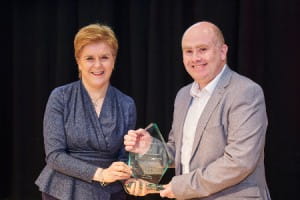 First Minister presenting the STUC Organising Award 2022