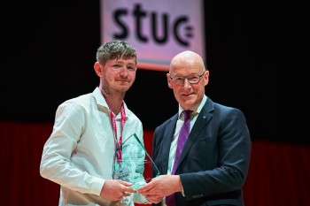 Award recipient Sean Paul Gracie with First Minister John Swinney