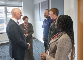STUC General Secretary Roz Foyer with John Swinney First Minister of Scotland meeting and STUC Award recipients